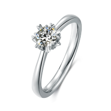 Hot Sale Classic Snowflake S925 Moissanite Ring with Silver platinum
